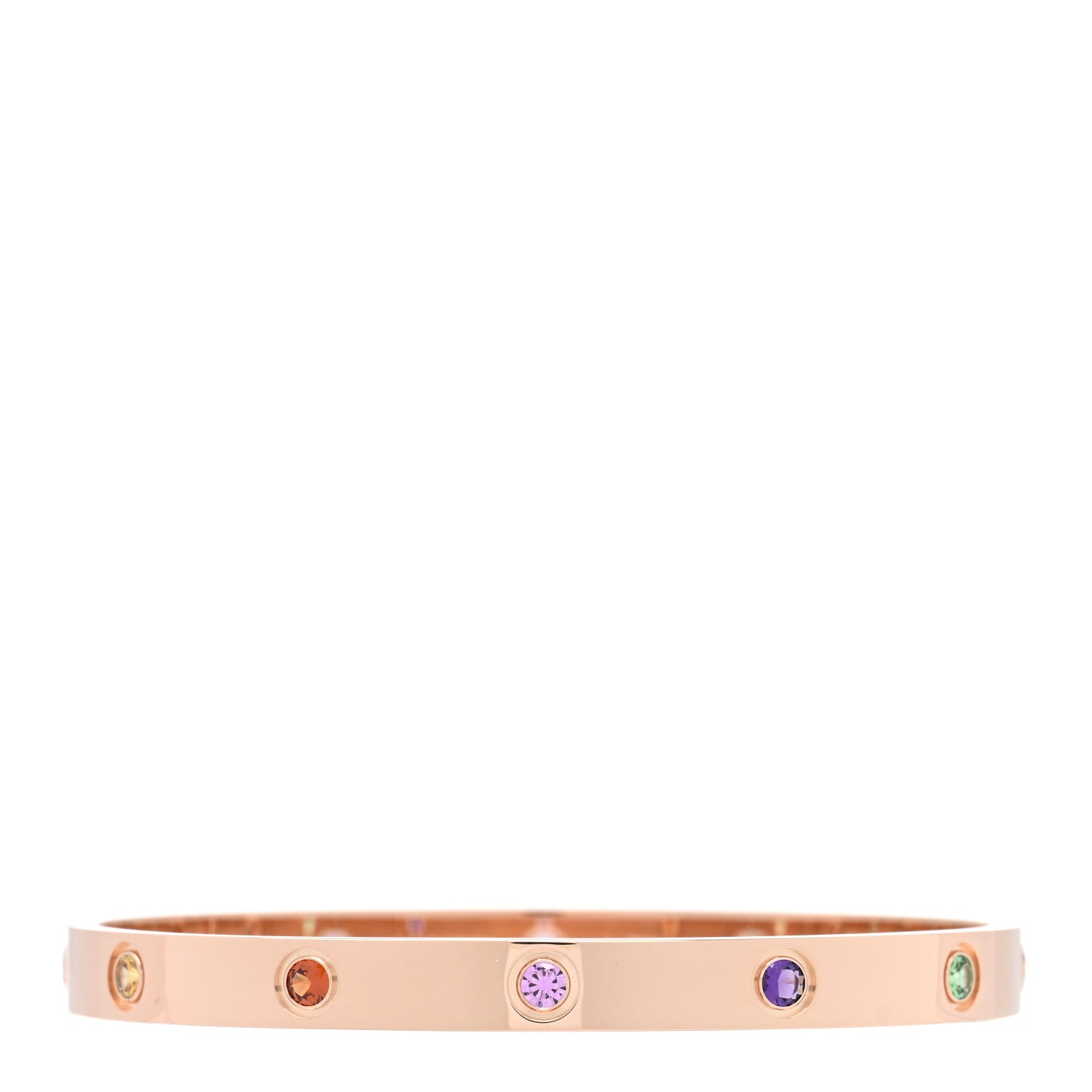 Cartier 18K Pink Gold Sapphire Garnet Amethyst LOVE Bracelet 18 1 of 7