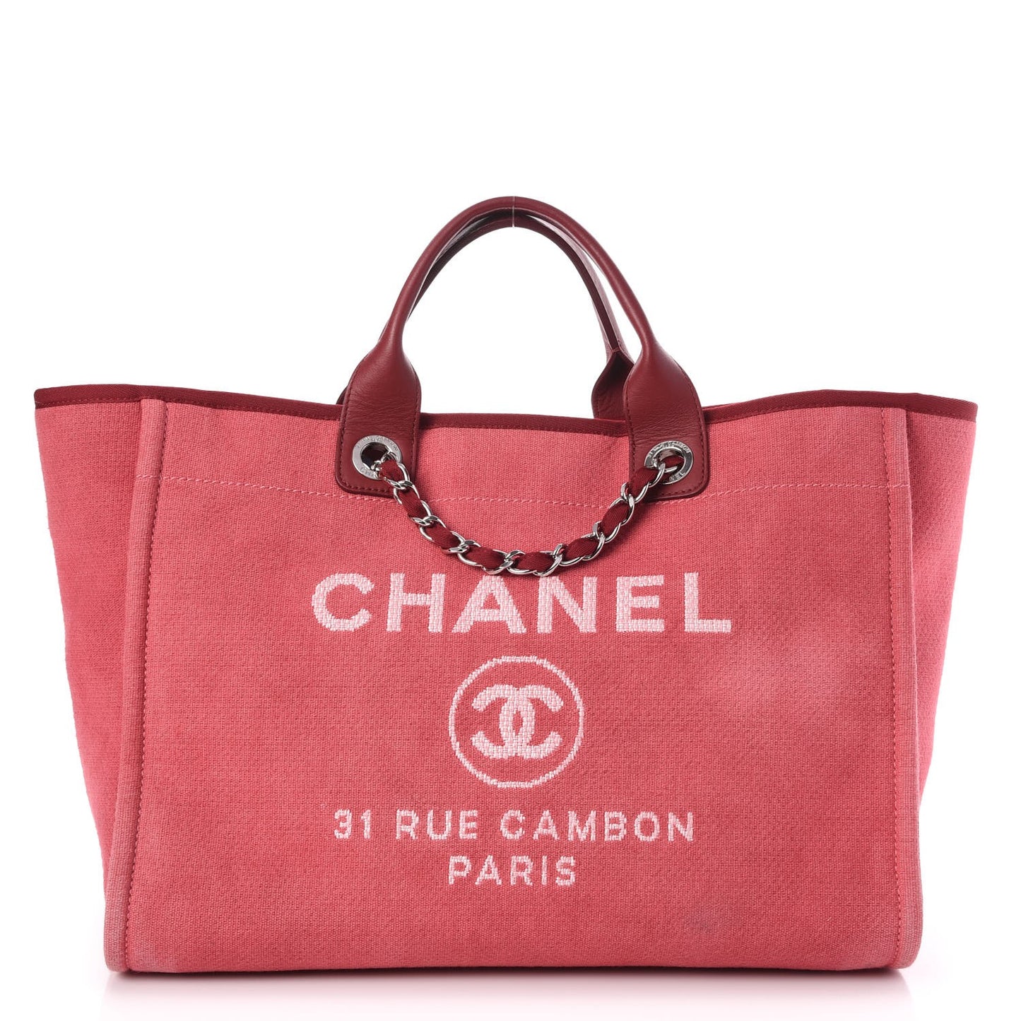 Canvas Large Deauville Tote Red