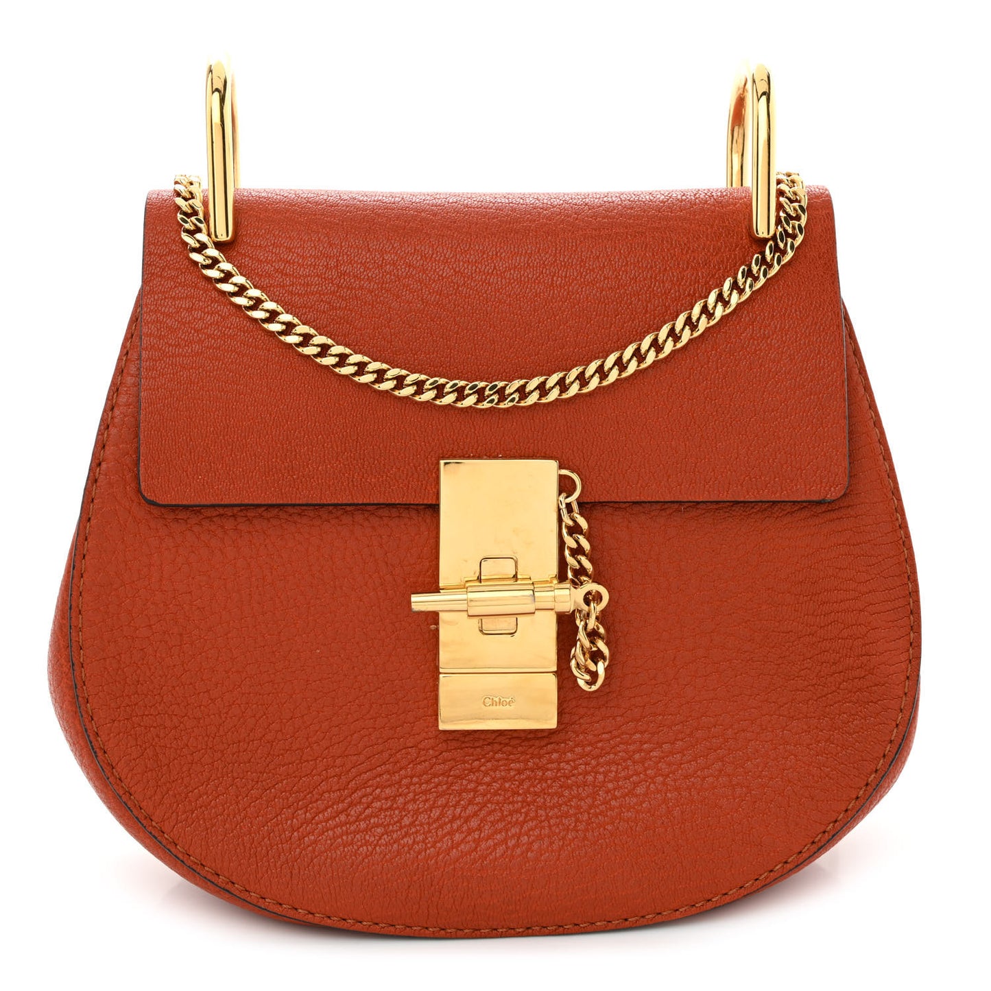 Grained Lambskin Mini Drew Shoulder Bag Foxy Orange