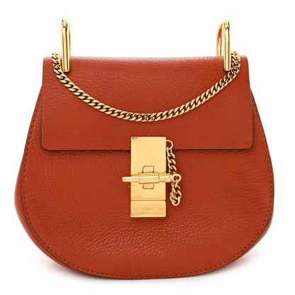 Chloe Grained Lambskin Mini Drew Shoulder Bag Foxy Orange 1 of 11