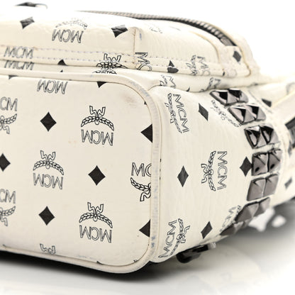 MCM Visetos Side Stud X-Mini Stark Bebe Boo Backpack White 17 of 28