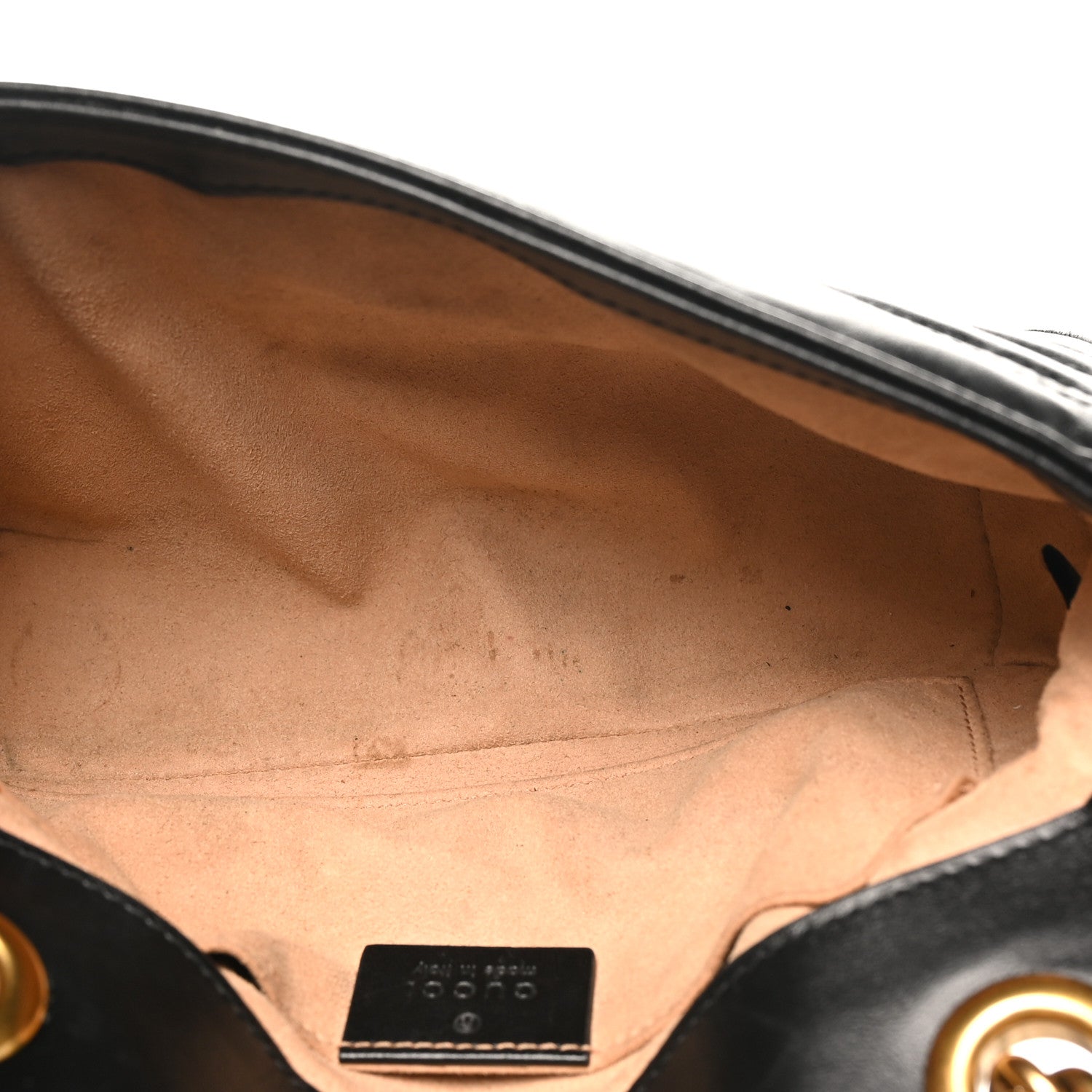 Gucci Calfskin Matelasse Mini GG Marmont Shoulder Bag Black 5 of 11