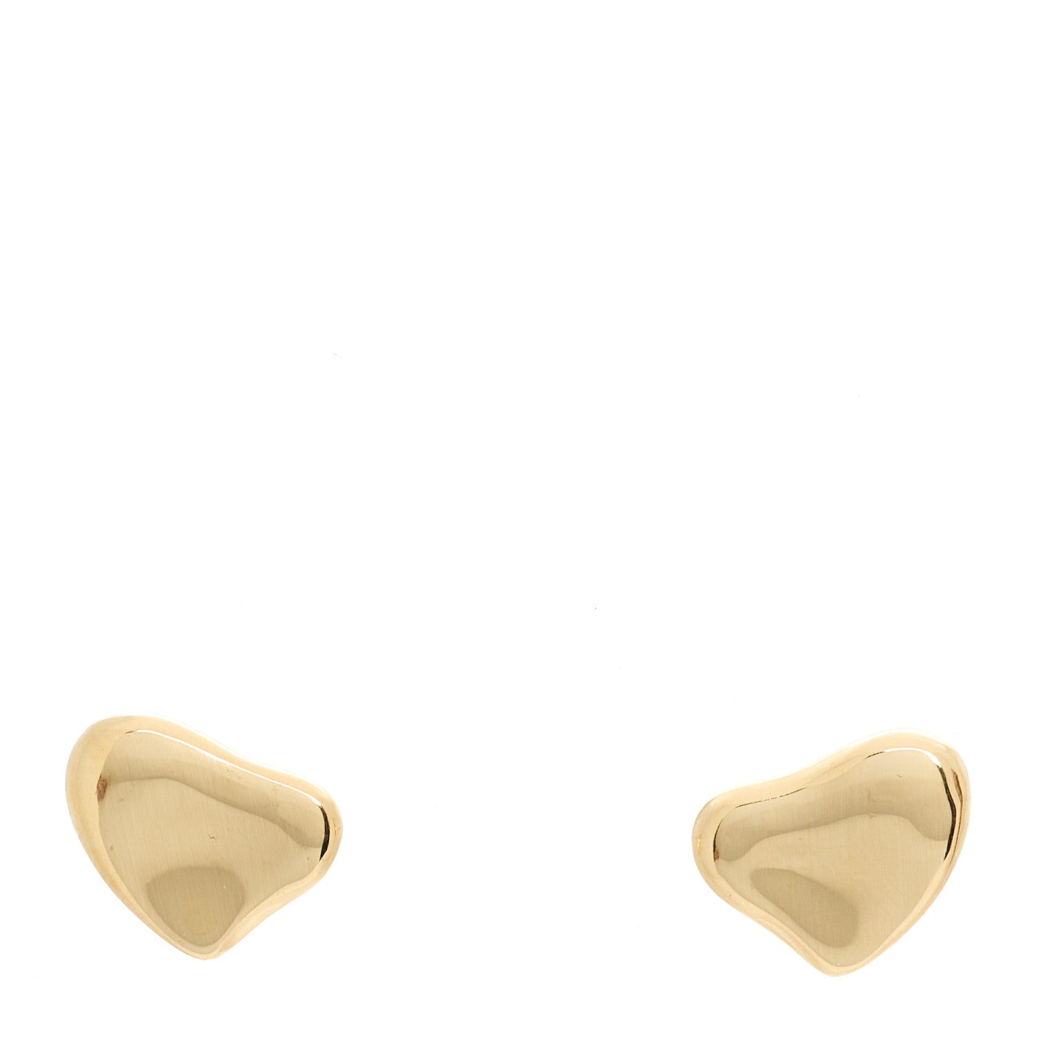 Tiffany 18K Yellow Gold 10mm Elsa Peretti Full Heart Earrings 1 of 4