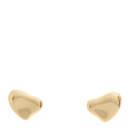 Tiffany 18K Yellow Gold 10mm Elsa Peretti Full Heart Earrings 1 of 4