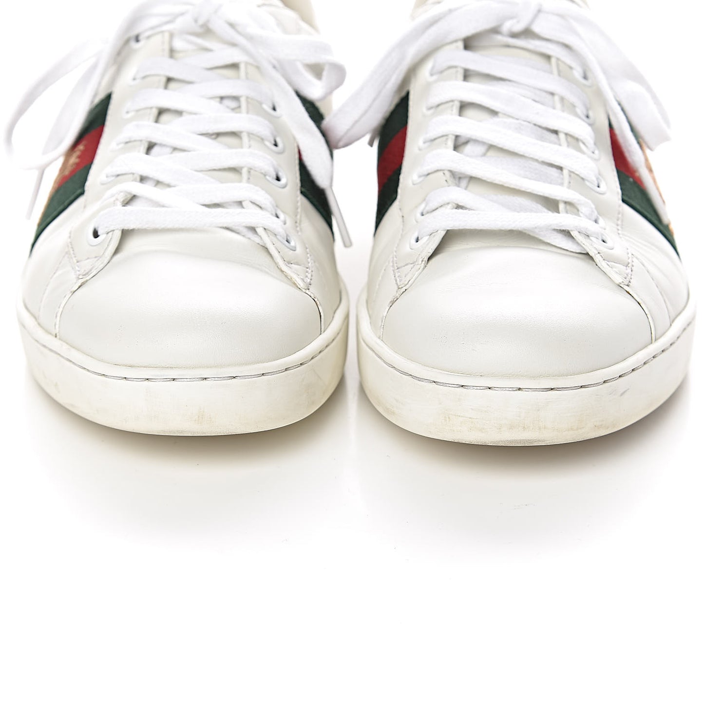 Miro Soft Calfskin Laminated Ayers Web Bee Embroidered Mens Ace Sneakers 7.5 White Red Flame Green