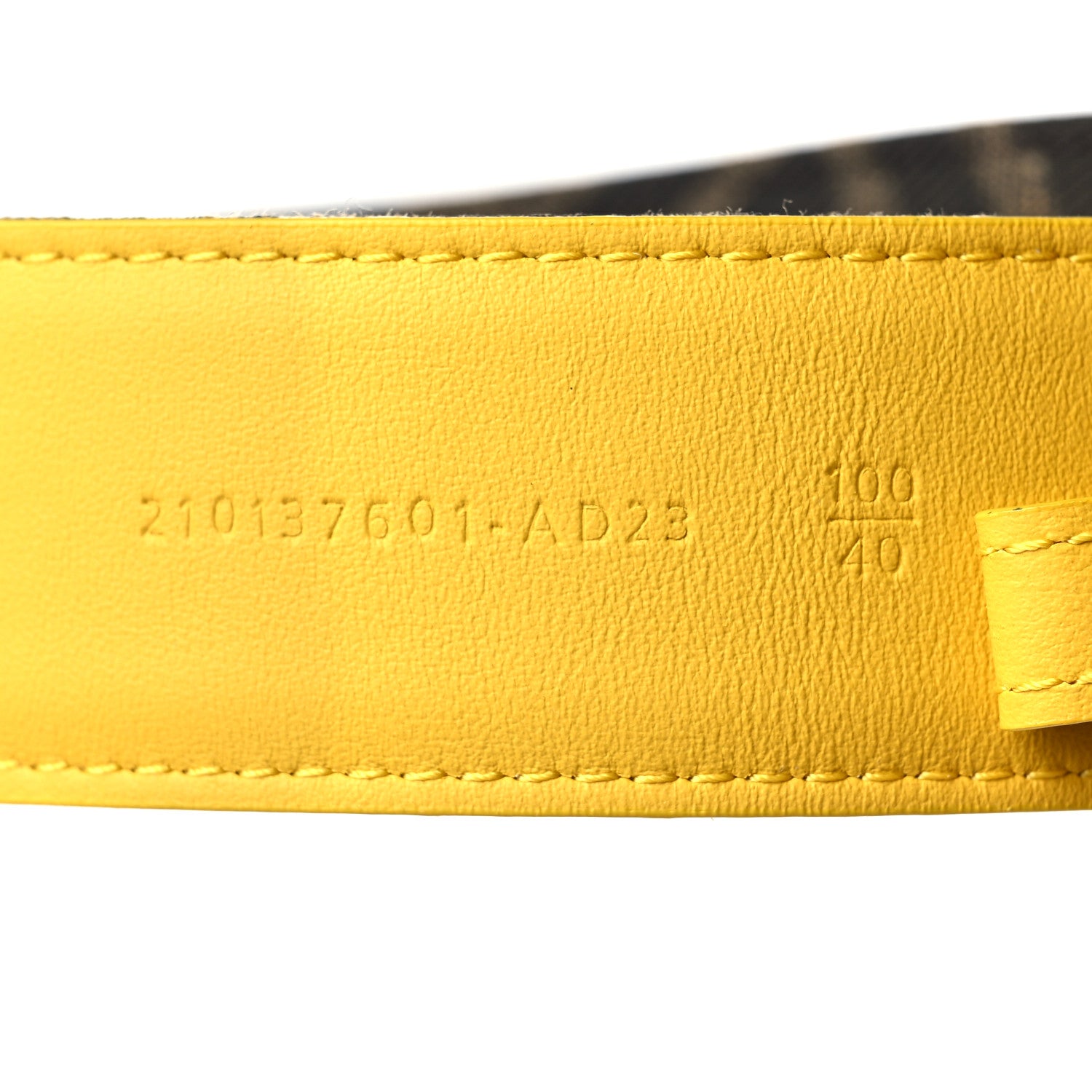 Fendi Fabric Jacquard Vitello Grace FF 1974 Belt 110 44 Brown Yellow 3 of 4