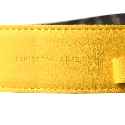 Fendi Fabric Jacquard Vitello Grace FF 1974 Belt 110 44 Brown Yellow 3 of 4