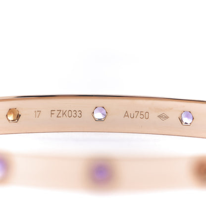 Cartier 18K Pink Gold Sapphire Garnet Amethyst LOVE Bracelet 17 5 of 5