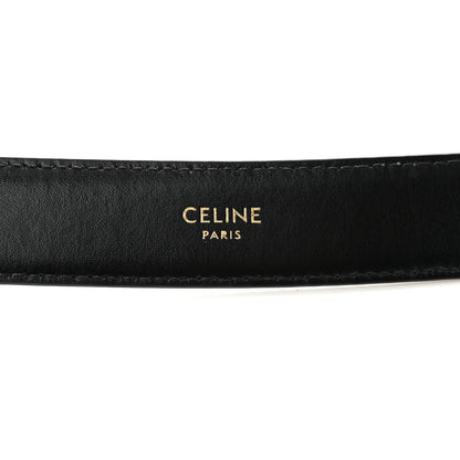 Celine Taurillon Calfskin Medium 25mm Triomphe Belt 80 32 Black 5 of 8