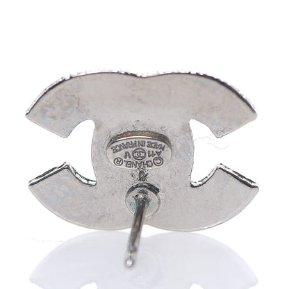 Chanel Crystal Mini Timeless CC Earrings Silver 4 of 5