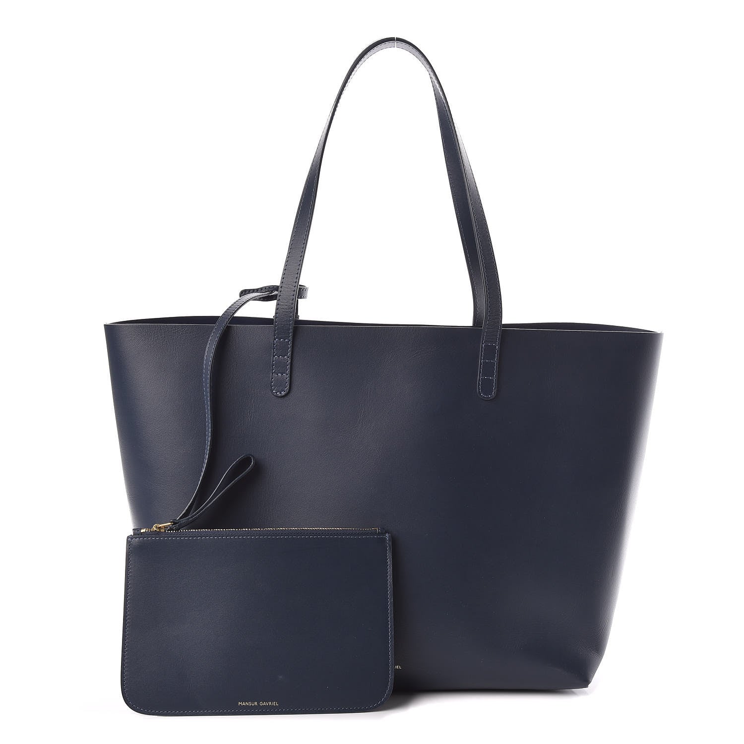 Mansur Gavriel Smooth Calfskin Large Shopping Tote Blu 1 of 12