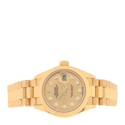 Rolex 18K Yellow Gold Diamond 28mm Datejust President Watch Champagne 279178 2 of 5