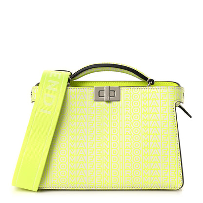 Fendi X MARC JACOBS Vitello King Cover Micro Fendi Roma Embossed Peekaboo I See U X Cross Satchel Neon Yellow 1 of 11