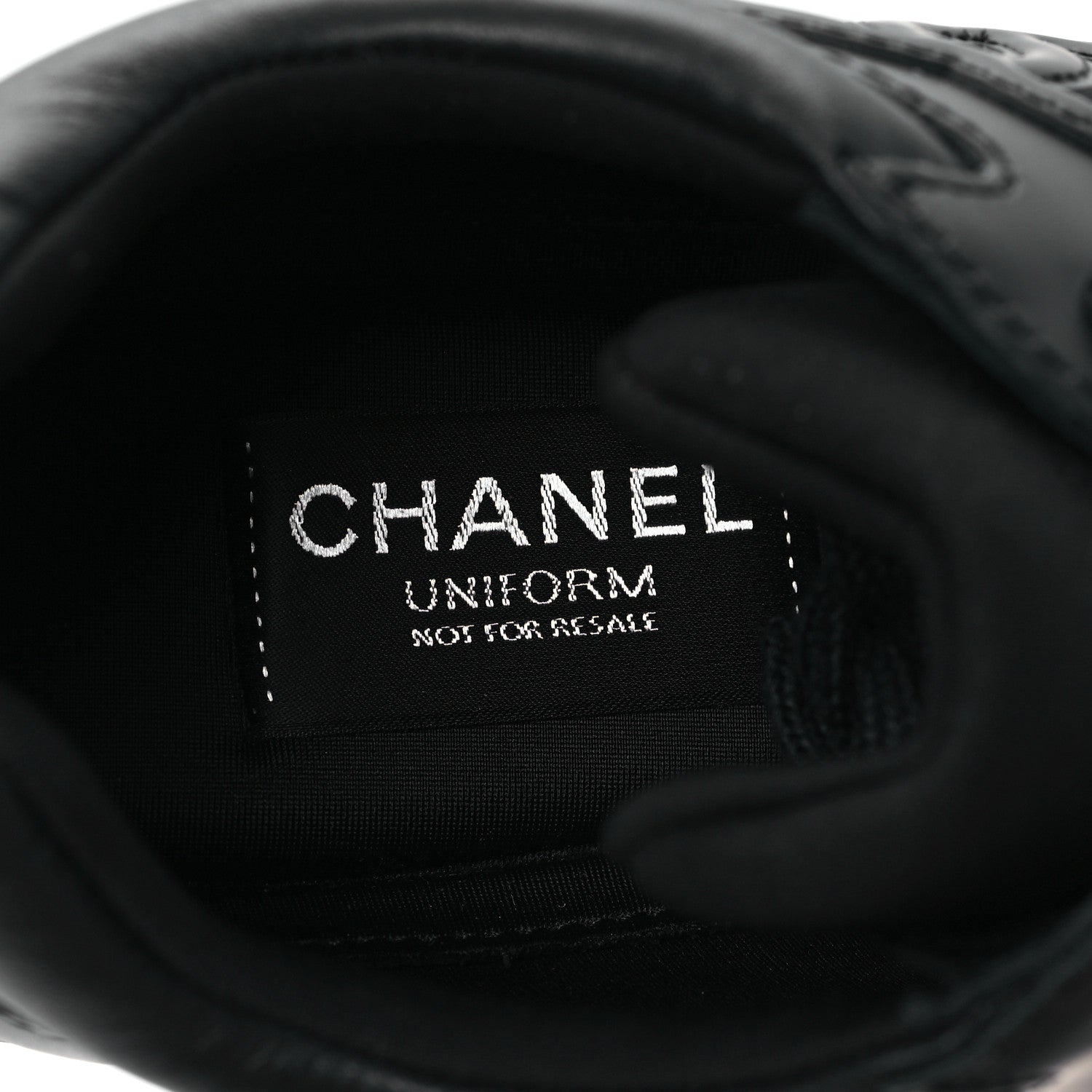 Chanel Lambskin Fabric CC Uniform Sneakers 38 Black 8 of 9
