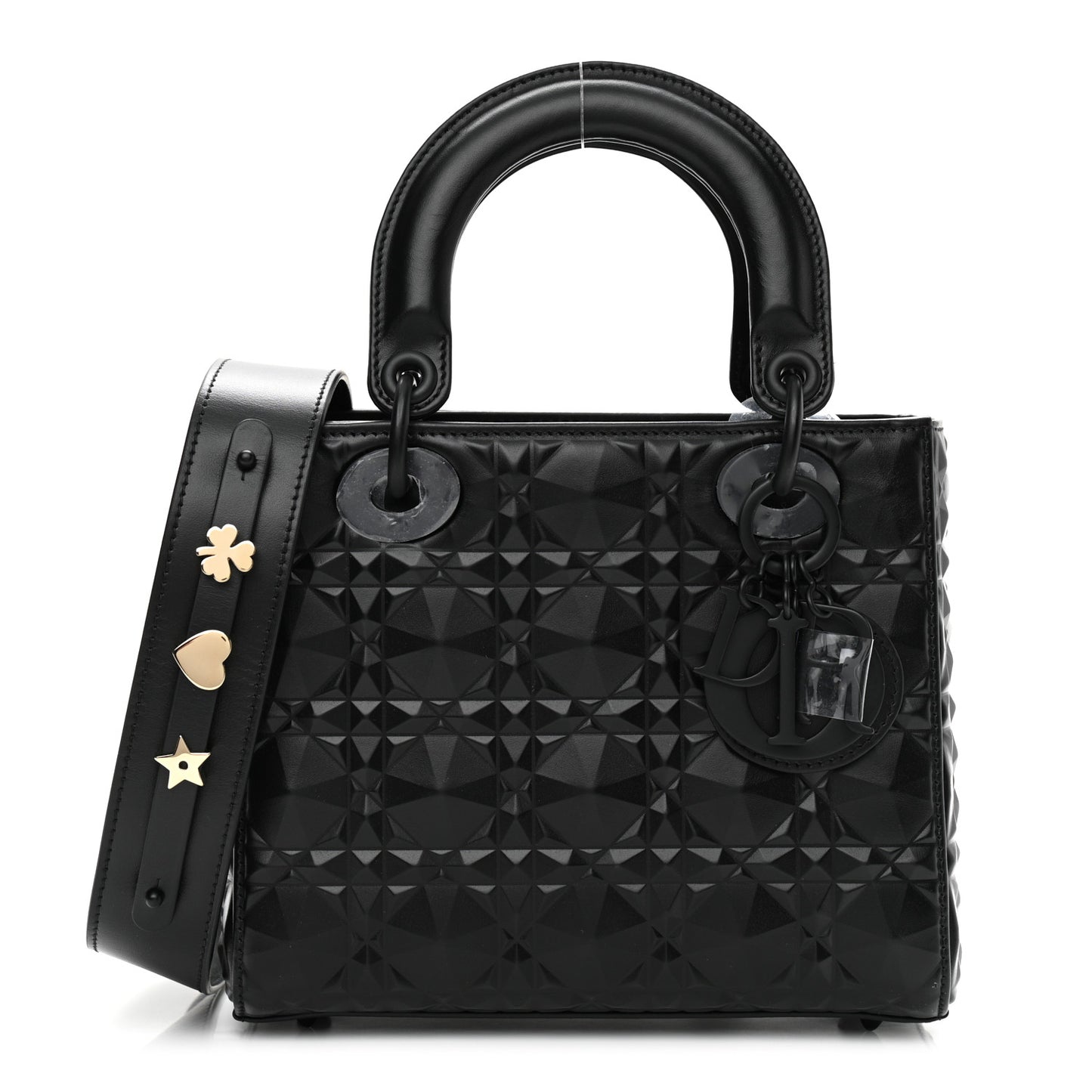 Calfskin Cannage Diamond Small My ABCDior Lady Dior Black