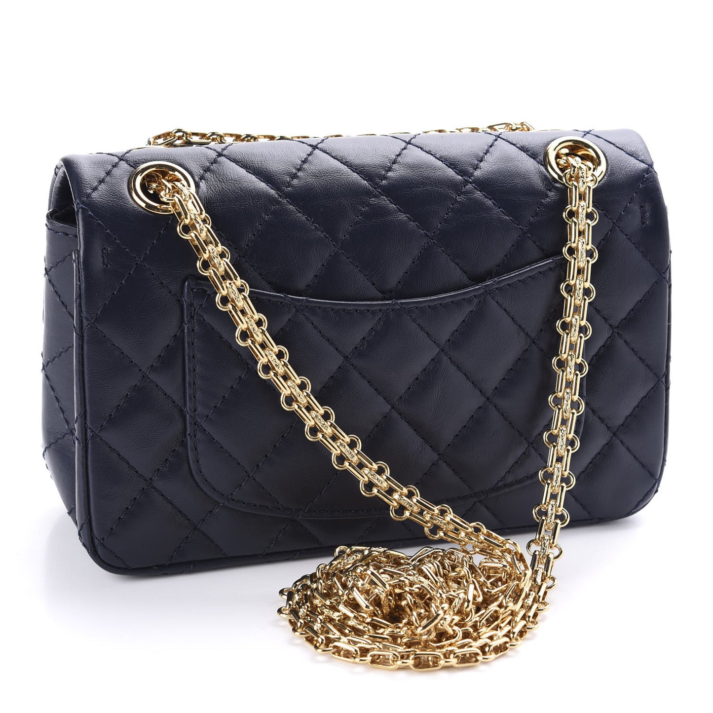 Aged Calfskin Quilted 2.55 Reissue Mini Flap Navy