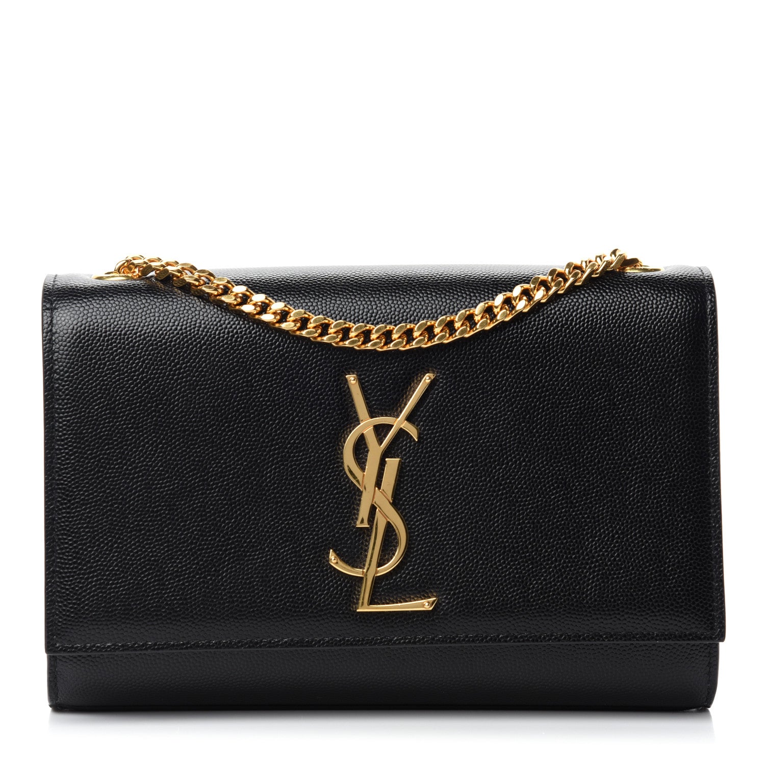 Saint Laurent Grain De Poudre Small Monogram Kate Satchel Black 1 of 11