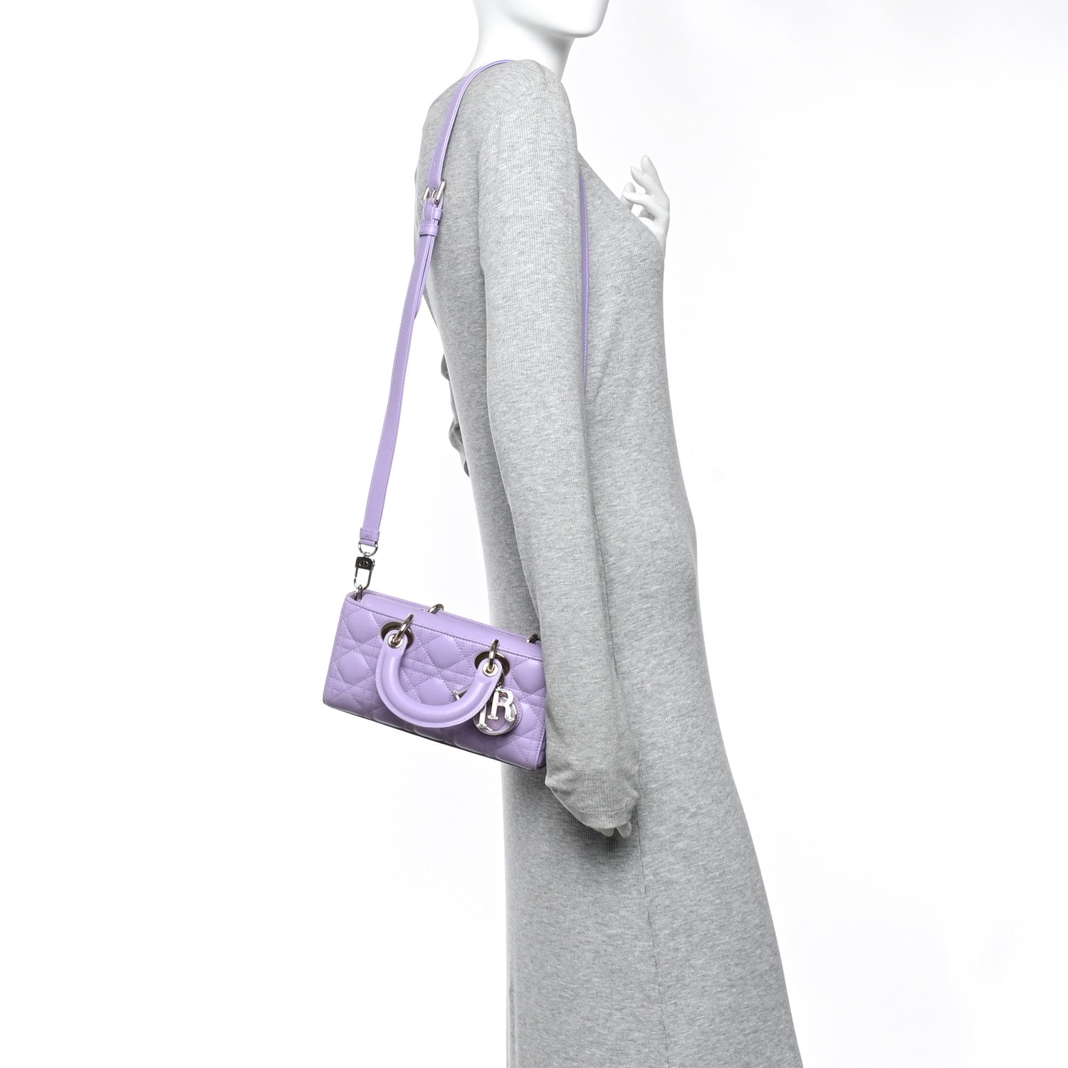 Christian Dior Lambskin Cannage Small Lady D-Joy Lilac 2 of 11