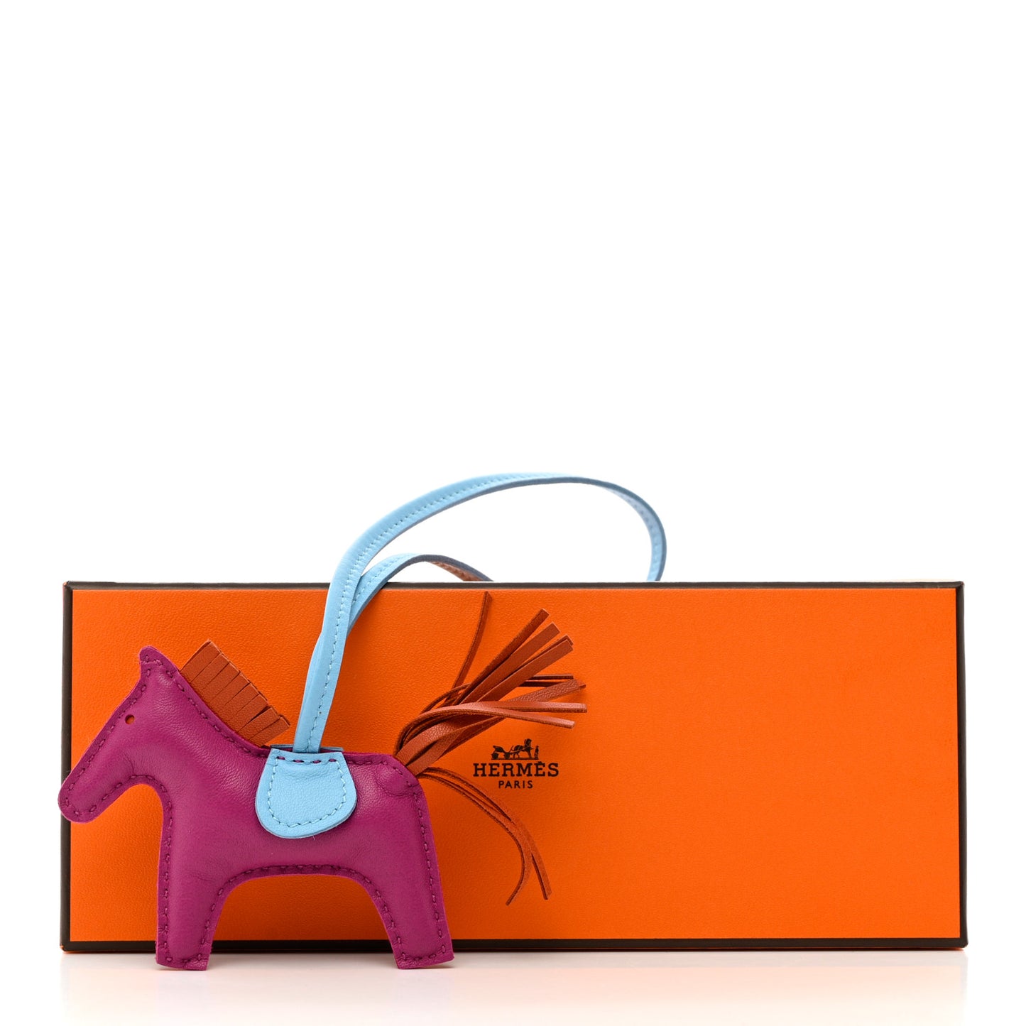 Milo Lambskin Grigri Rodeo Horse Bag Charm PM Rose Pourpre Cornaline Celeste