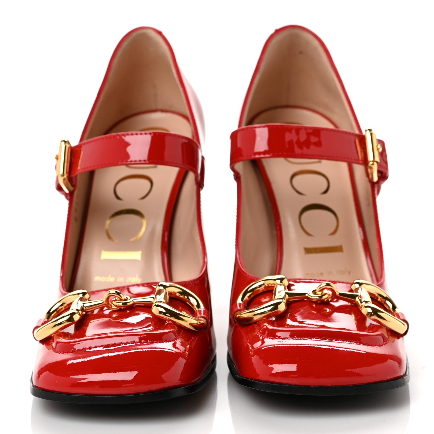 Gucci Patent Womens Horsebit Mid-Heel Mary Jane Pumps 36.5 Maple Red 2 of 9