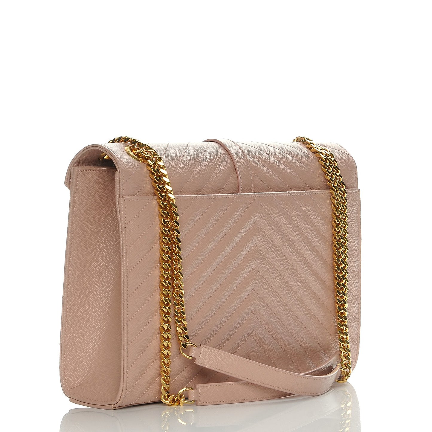 Grain De Poudre Matelasse Chevron Large Monogram Satchel Light Dusty Rose