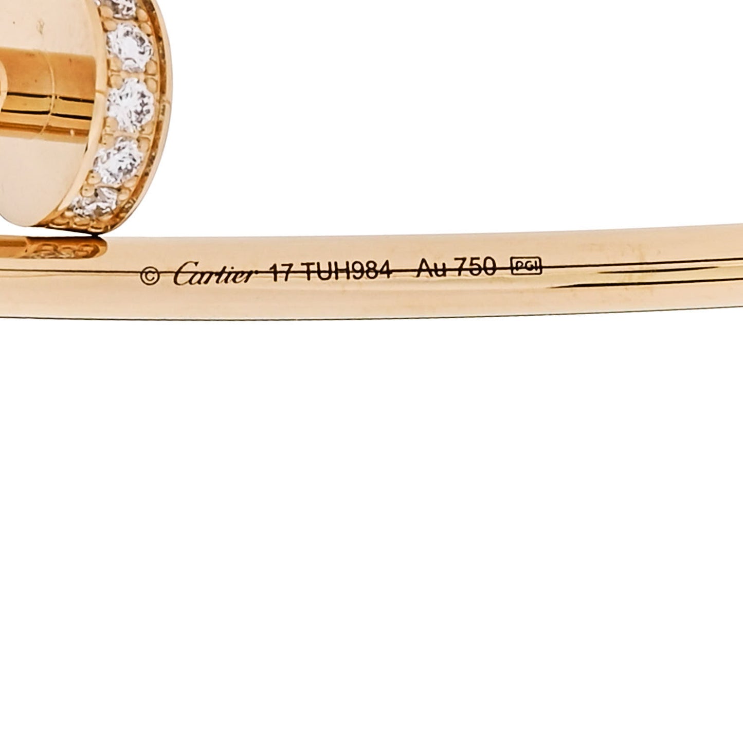 18K Yellow Gold Diamond Small Juste Un Clou Bracelet 17