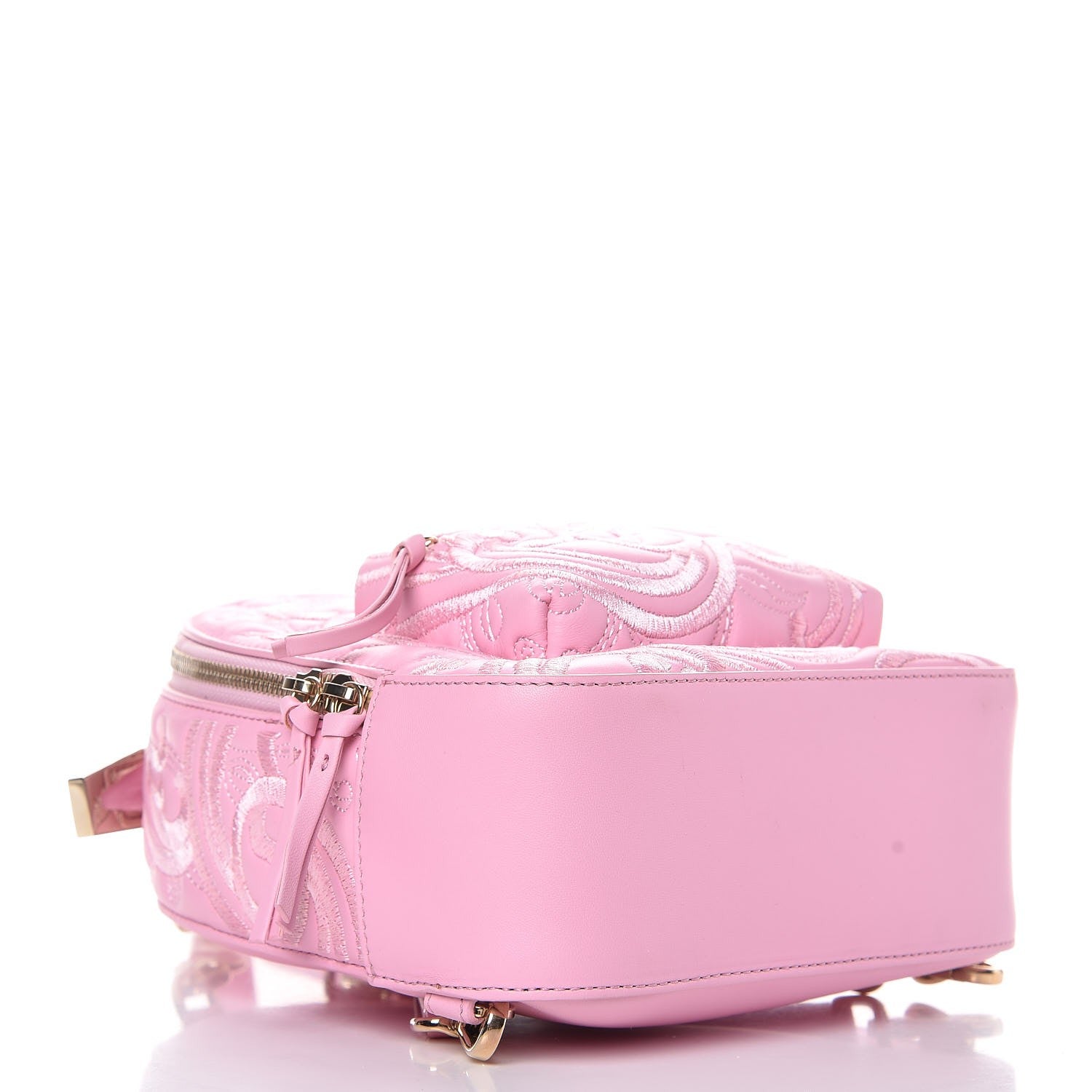 Versace Calfskin Palazzo Embroidered Baroque Mini Backpack Pink