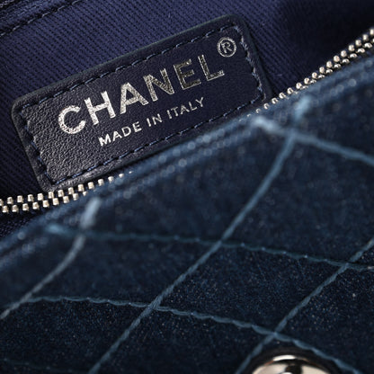 Chanel Denim Quilted Small Coco Handle Flap Blue 8 of 10