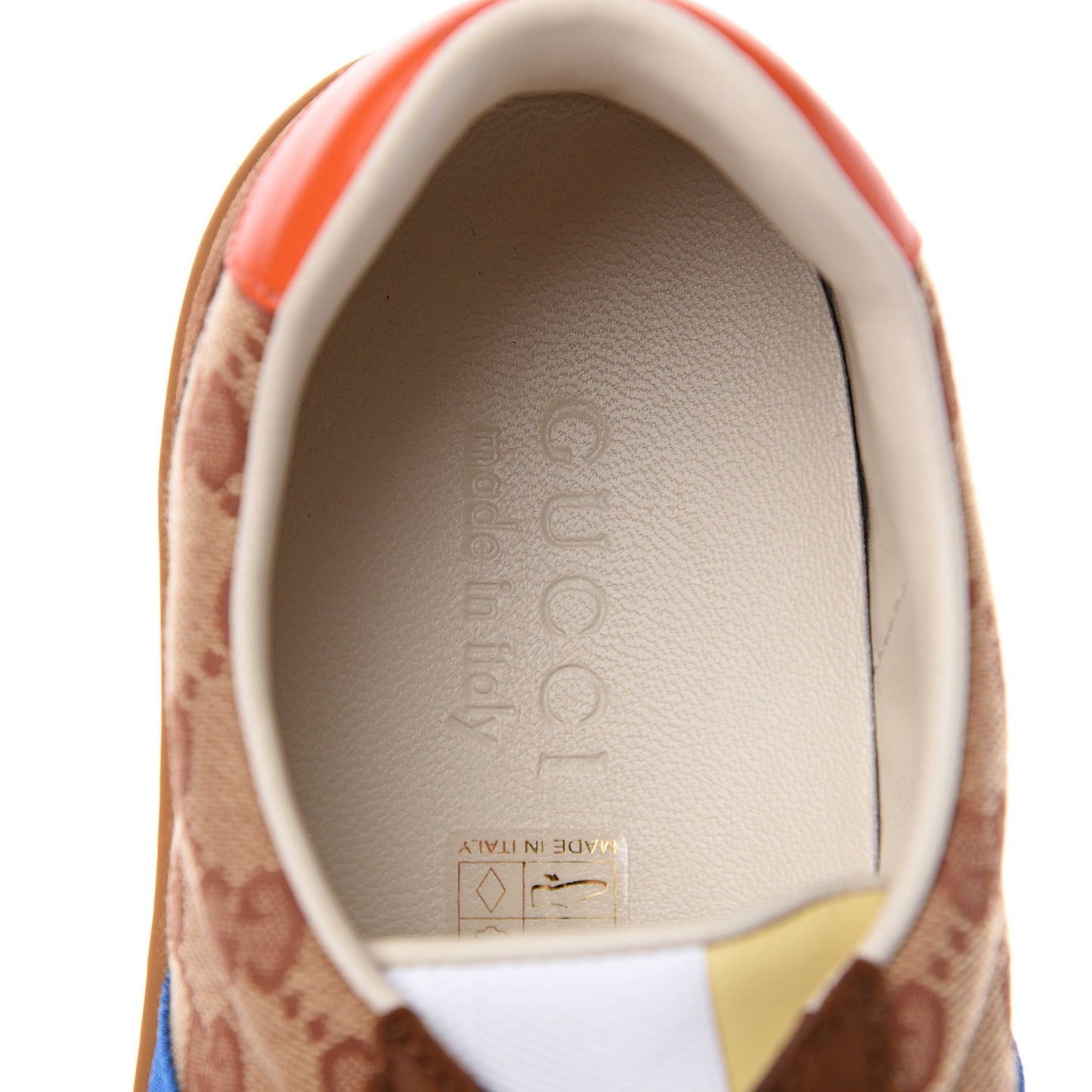 GG Monogram Suede Web Mens G74 Sneakers 7 Beige Ruggine Cuir