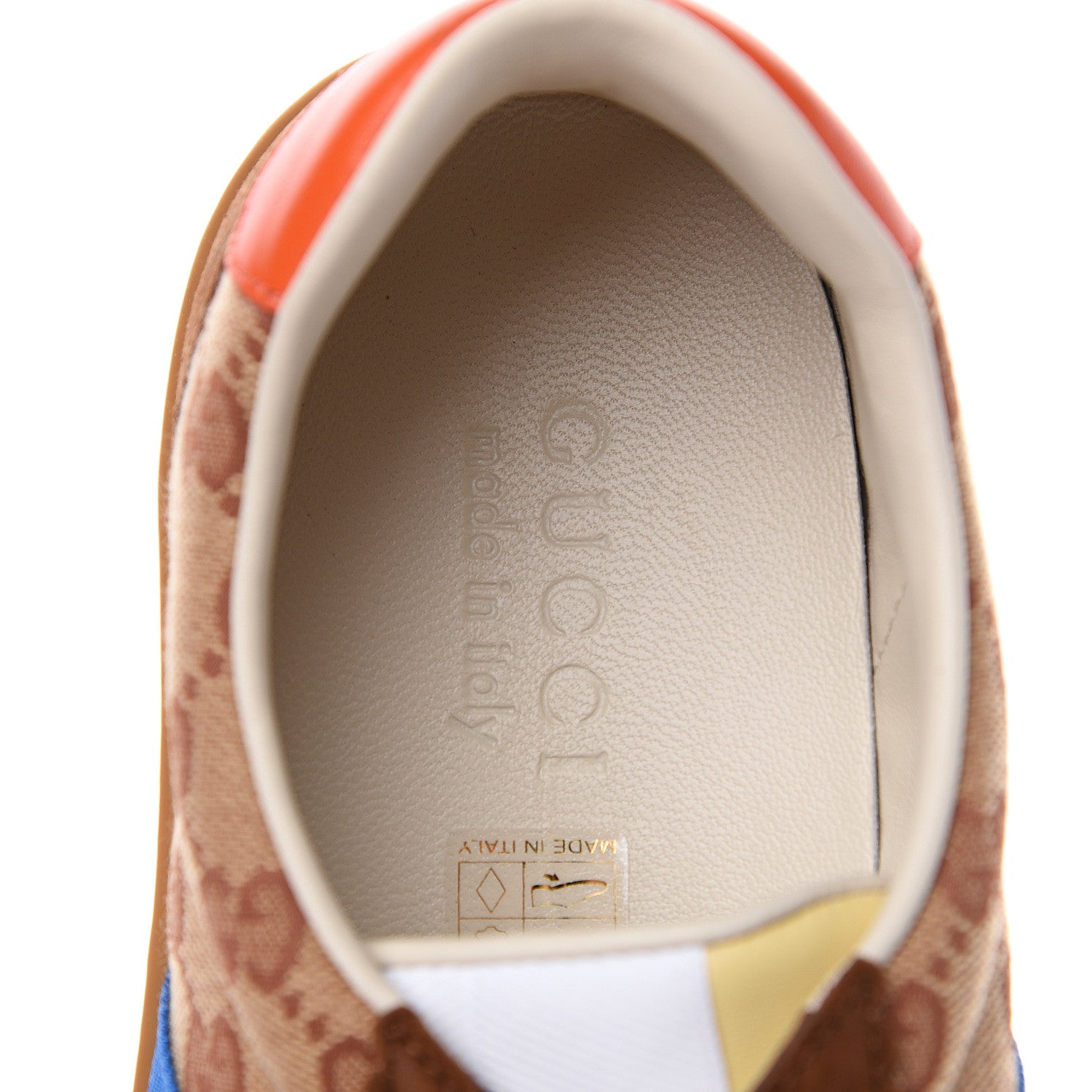 Gucci GG Monogram Suede Web Mens G74 Sneakers 7 Beige Ruggine Cuir 8 of 10