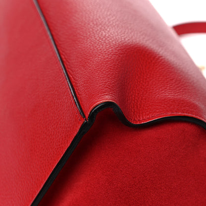 Celine Drummed Calfskin Suede Medium Trapeze Coquelicot 12 of 23