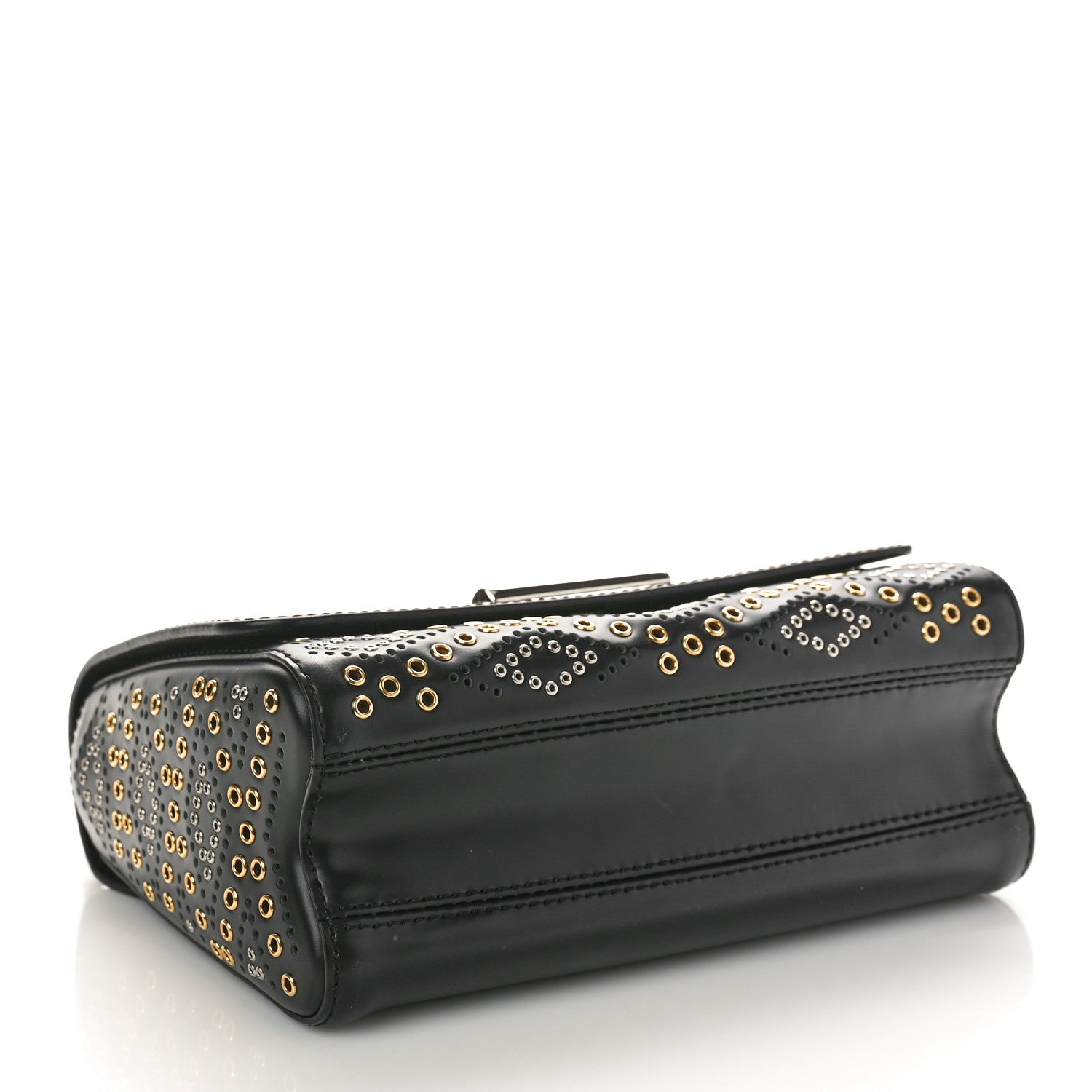 Louis Vuitton Calfskin Eyelet Twist Shoulder Bag MM Black 5 of 10