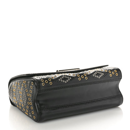 Louis Vuitton Calfskin Eyelet Twist Shoulder Bag MM Black 5 of 10