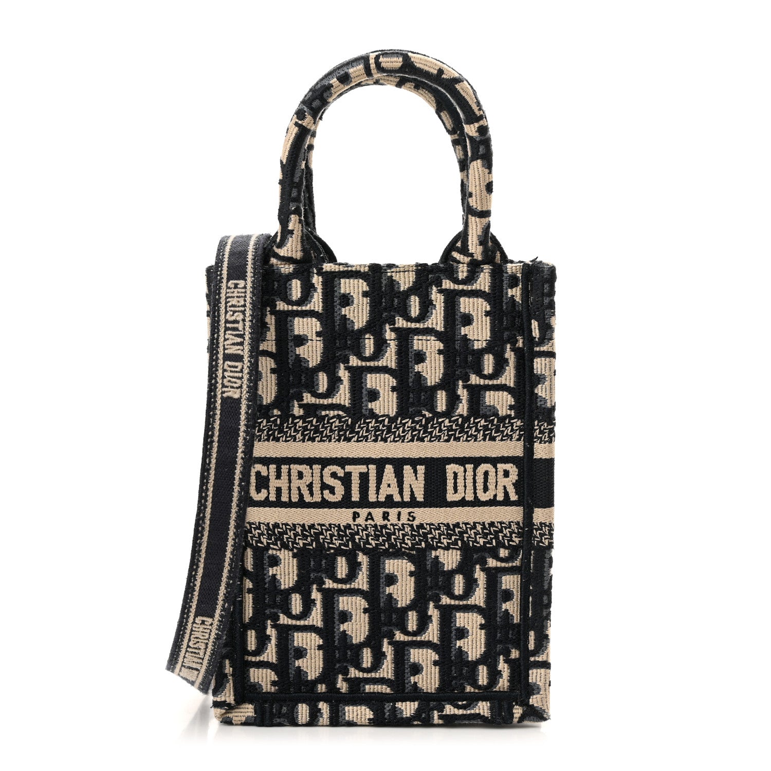 Christian Dior Oblique Mini Book Tote Phone Bag Blue 1 of 11
