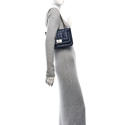 Chanel Aged Calfskin Square Quilted Mademoiselle Crochet Flap Navy 2 of 10