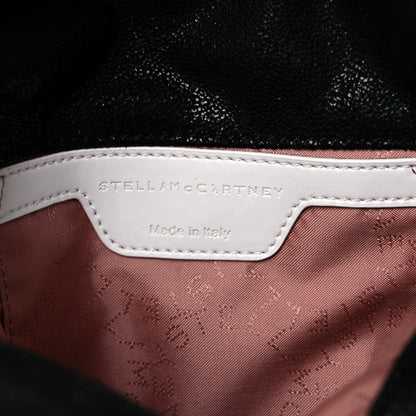 Stella McCartney X ED CURTIS Shaggy Deer Logo Embroidered Mini Falabella Fold Over Tote Black 7 of 9