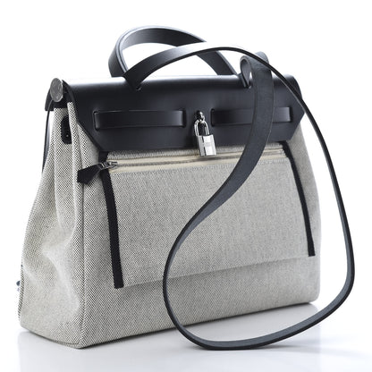 Hermes Vache Hunter Toile Pegase Pop Herbag Zip Retourne 31 PM Bleu Indigo 4 of 14