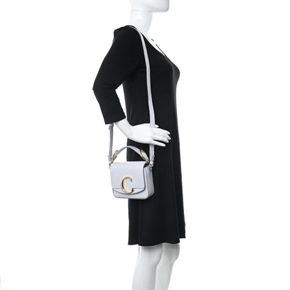 Chloe Shiny Calfskin Suede Mini C Double Carry Brilliant White 2 of 10
