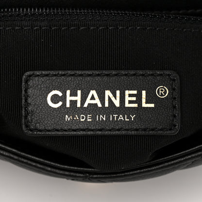 Chanel Calfskin Quilted Carry With Chic Flap Waist Bag With Chain Black 6 of 10