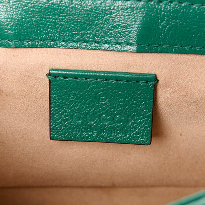 Gucci Azalea Calfskin Enamel Matelasse Diagonal Super Mini Torchon GG Marmont Shoulder Bag New Shamarock Emerald 6 of 11