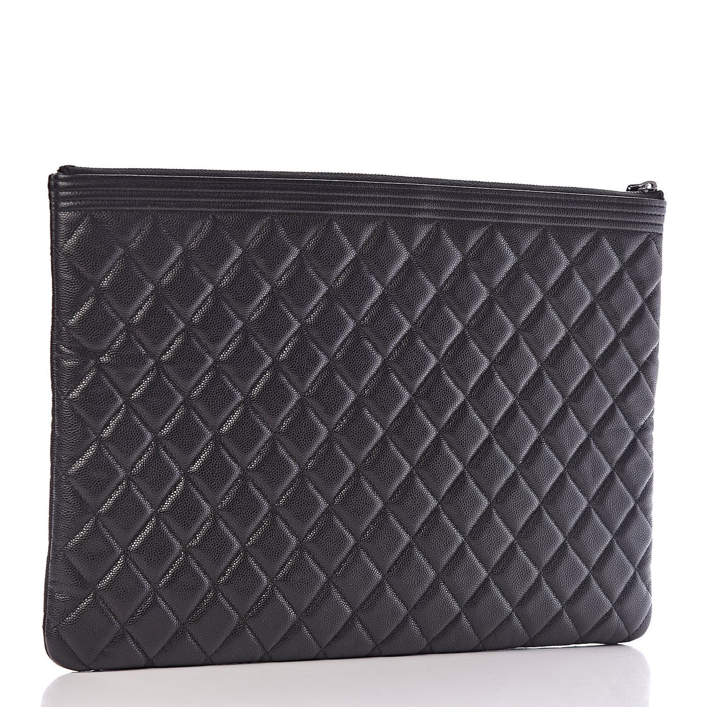 Caviar Quilted Large Boy Cosmetic Case Black