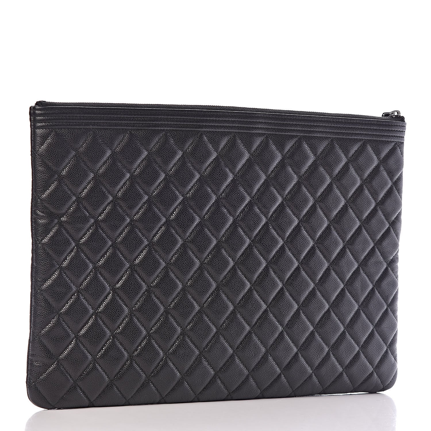Chanel Caviar Quilted Large Boy Cosmetic Case Black 3 of 11