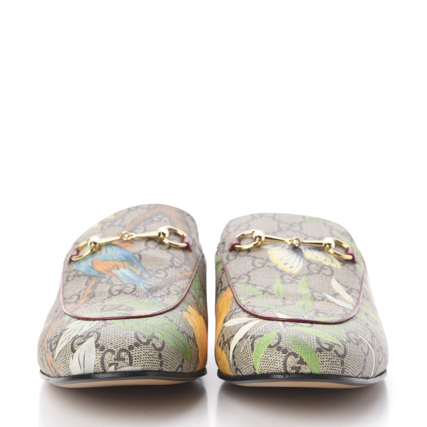 GG Supreme Monogram Tian Womens Princetown Slippers 42 Beige Ebony Multicolor