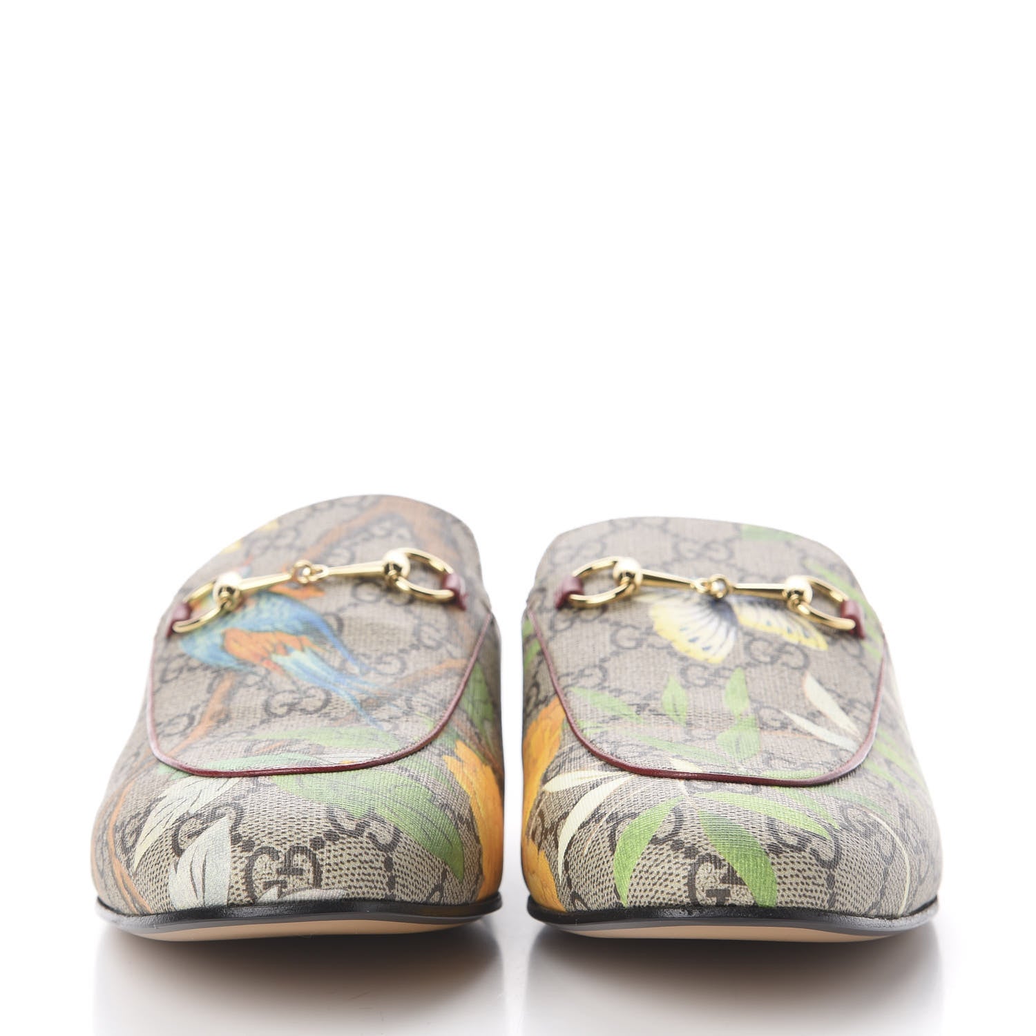 Gucci GG Supreme Monogram Tian Womens Princetown Slippers 42 Beige Ebony Multicolor 3 of 11