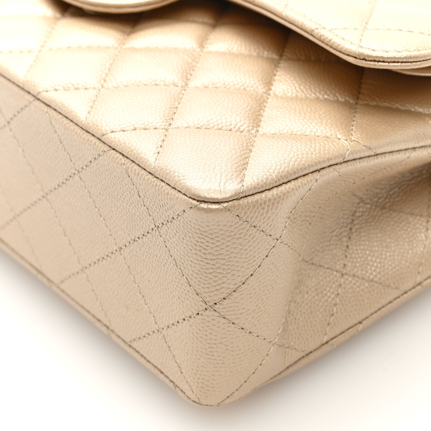 Chanel Iridescent Caviar Quilted Small Double Flap  Beige 10 of 10