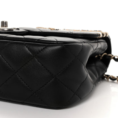 Chanel Lambskin Quilted Small Coco Clips Single Flap Black 5 of 8