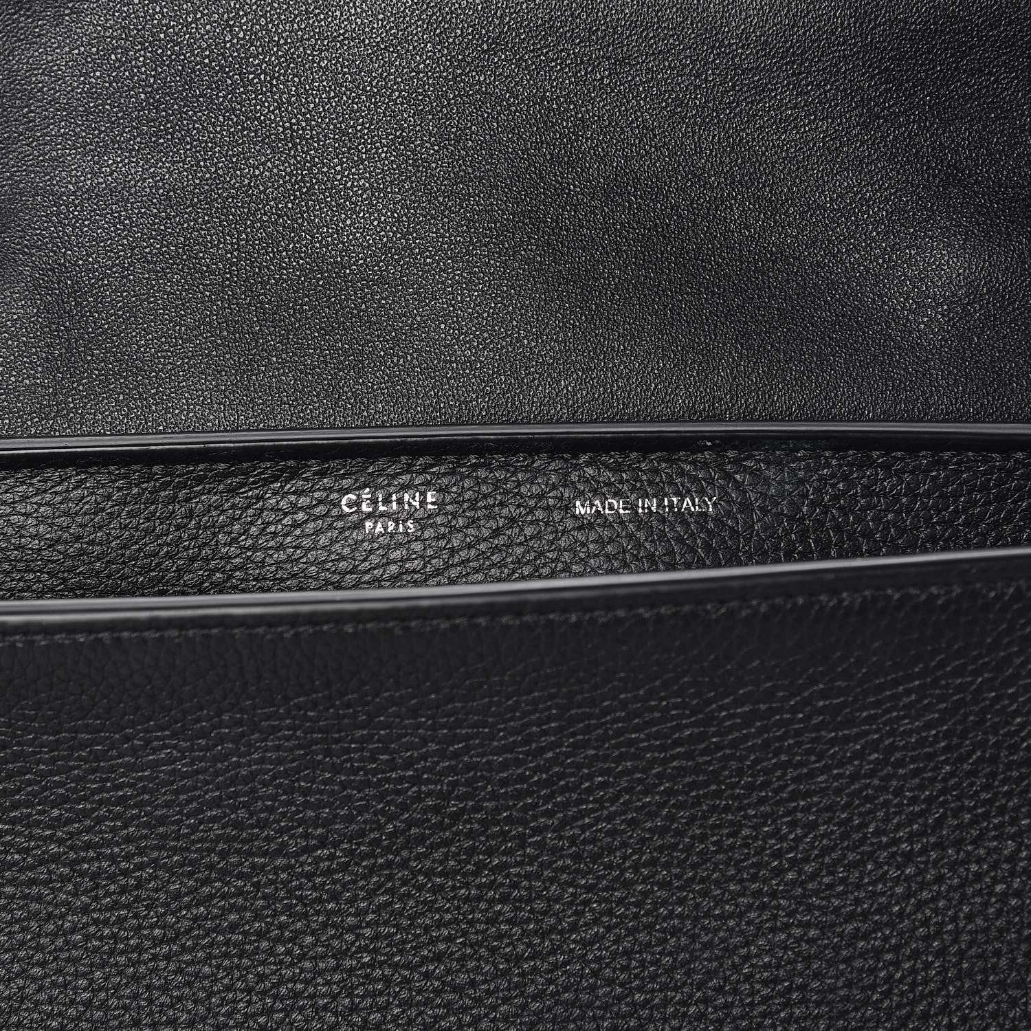 Celine Drummed Calfskin Suede Small Trapeze Black 6 of 13