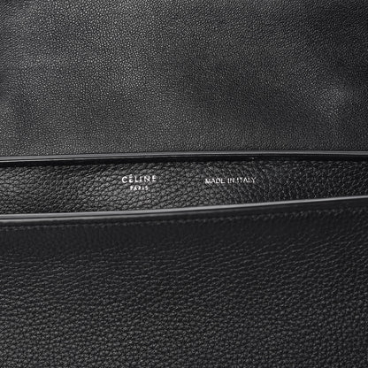 Celine Drummed Calfskin Suede Small Trapeze Black 6 of 13
