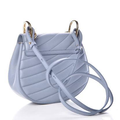 Chloe Calfskin Quilted Mini Drew Bijou Shoulder Bag Washed Blue 3 of 10