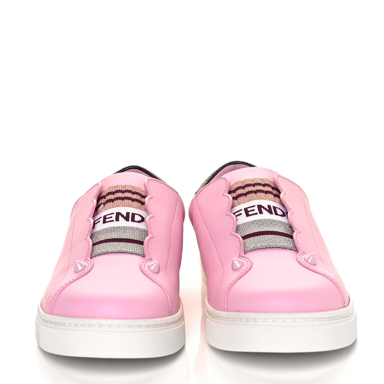 Fendi Vitello Lurex Rockoclick Slip On Sneakers 38 Lavanda 2 of 9